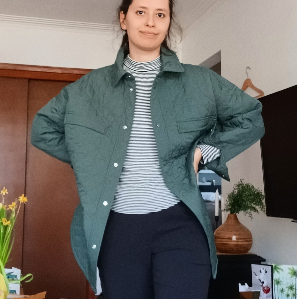 🆕️NWT Old Navy StretchTech Oversized Quilted Shacket - Picture 8 of 16